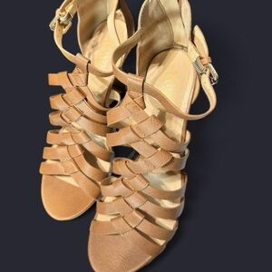 XOXO Tan Buckle Sandals